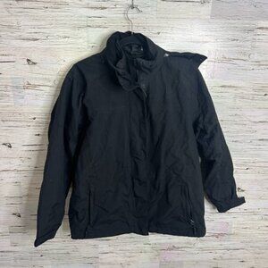 Eddie Bauer black jacket hooded size large  women’s